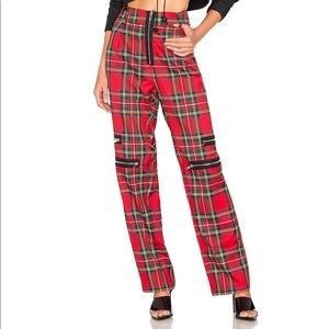Danielle Guizio Plaid Zip Pant
